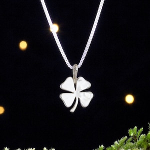 Sterling Silver Little Four Leaf Clover VERY SMALL Lucky Charm Pendant Only or Necklace image 1