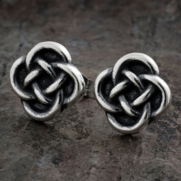 Sterling Silver Little Celtic Love Knot Post Earrings - SMALL