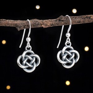 Sterling Silver 3D Celtic Love Knot Earrings - SMALL, Double Sided