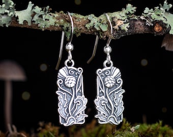 Sterling Silver Scottish Thistle Earrings - SMALL, Lightweight (Right and Left) - Ear Wire or Lever Back