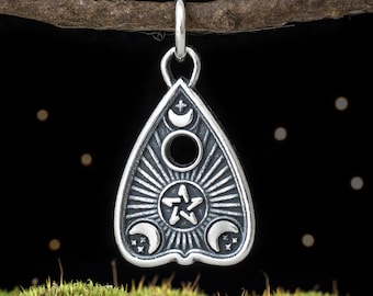 Sterling Silver Pentagram Planchette - VERY SMALL - (Charm Only or Necklace)