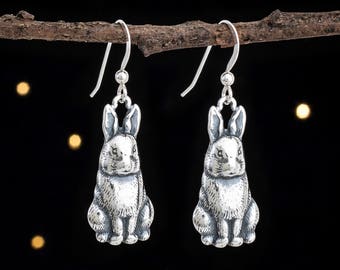 Sterling Silver Bunny Rabbit Earrings - Lightweight