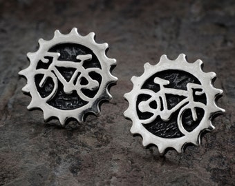 Sterling Silver Little Bicycle Post Earrings - Cyclist, Bike Lover Gift