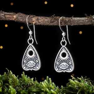 Sterling Silver Little Planchette Earrings - VERY SMALL - Ear Wire or Lever Back