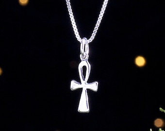 Sterling Silver Teeny Tiny Ankh - VERY SMALL - (Charm Only or Necklace) - Handmade, Solid .925