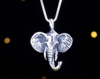 Sterling Silver Elephant - SMALL - (Pendant Only or Necklace)