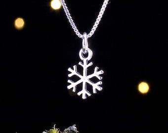 Sterling Silver Little Snowflake - VERY SMALL, Double Sided - (Charm Only or Necklace)