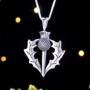 Sterling Silver Scottish Thistle Pendant Only or Necklace image 1