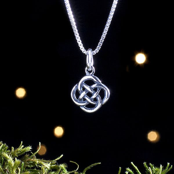 Sterling Silver Tiny Celtic Love Knot - VERY SMALL - (Charm Only or Necklace)