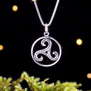 Sterling Silver Celtic Triskelion - SMALL- (Charm Only or Necklace)