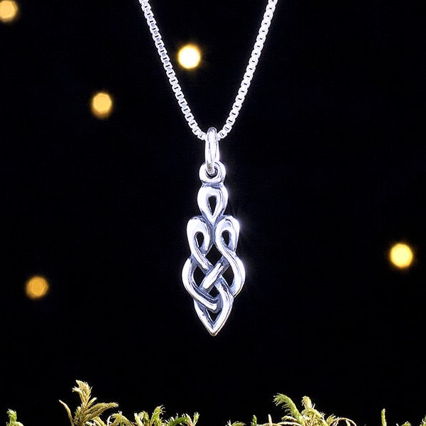 Sterling Silver Celtic Goddess Knot - VERY SMALL, Lightweight - (Charm Only or Necklace)