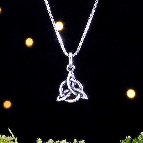Sterling Silver Celtic Triquetra Knot - VERY SMALL - (Charm Only or Necklace)