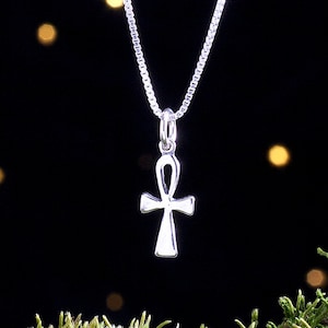 Sterling Silver Teeny Tiny Ankh - VERY SMALL - (Charm Only or Necklace) - Handmade, Solid .925