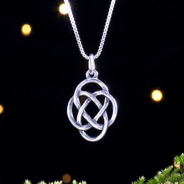 Sterling Silver Celtic Love Eternity Knot - Double Sided - (Pendant Only or Necklace)
