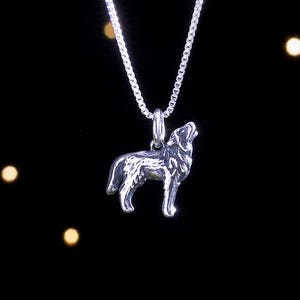 Sterling Silver Little Howling Wolf VERY SMALL, 3D Double Sided Charm Only or Necklace imagem 1