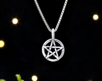 Sterling Silver Little Pentagram, Pentacle - VERY SMALL, Lightweight - (Pendant Only or Necklace)