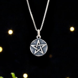 Sterling Silver Pentagram, Pentacle VERY SMALL, Solid Charm Only or Necklace image 1