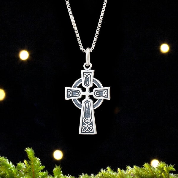 Sterling Silver Celtic Cross - VERY SMALL - (Charm Only or Necklace)