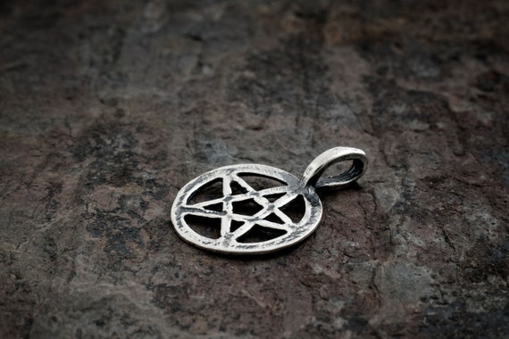 Sterling Silver Little Pentagram Pendant Only or Necklace Pentacle Small Lightweight -