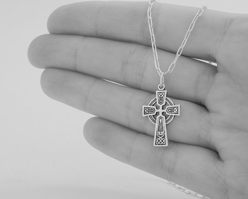 Sterling Silver Celtic Cross VERY SMALL Charm Only or Necklace image 5