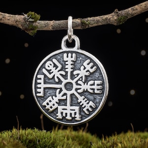 Sterling Silver Vegvisir, Viking Compass - Double Sided - (Pendant Only or Necklace)
