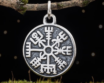Sterling Silver Vegvisir, Viking Compass - Double Sided - (Pendant Only or Necklace)