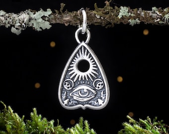 Sterling Silver Little Planchette - VERY SMALL - (Charm Only or Necklace)