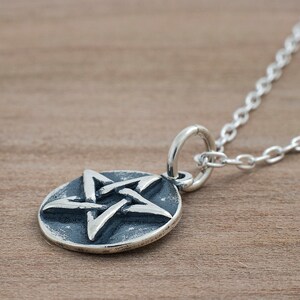 Sterling Silver Pentagram, Pentacle VERY SMALL, Solid Charm Only or Necklace image 6