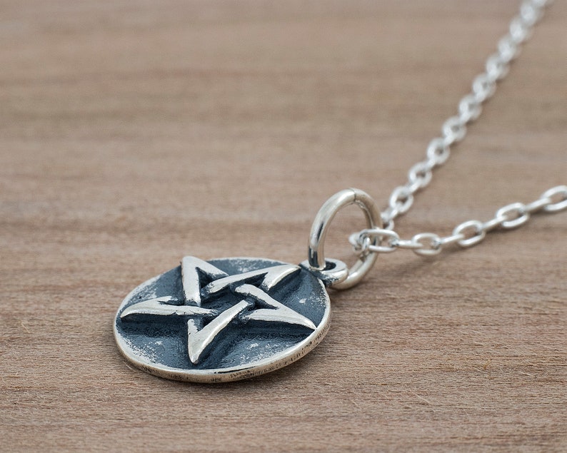 Sterling Silver Pentagram, Pentacle VERY SMALL, Solid Charm Only or Necklace image 6