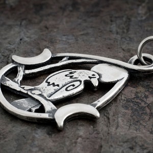Sterling Silver Raven and Triple Moon Large, Double Sided Pendant Only or Necklace image 4