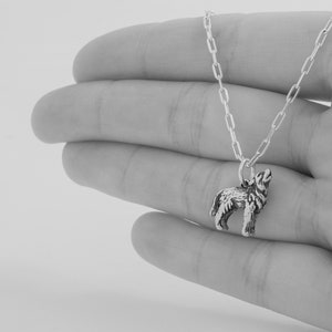 Sterling Silver Little Howling Wolf VERY SMALL, 3D Double Sided Charm Only or Necklace imagem 4