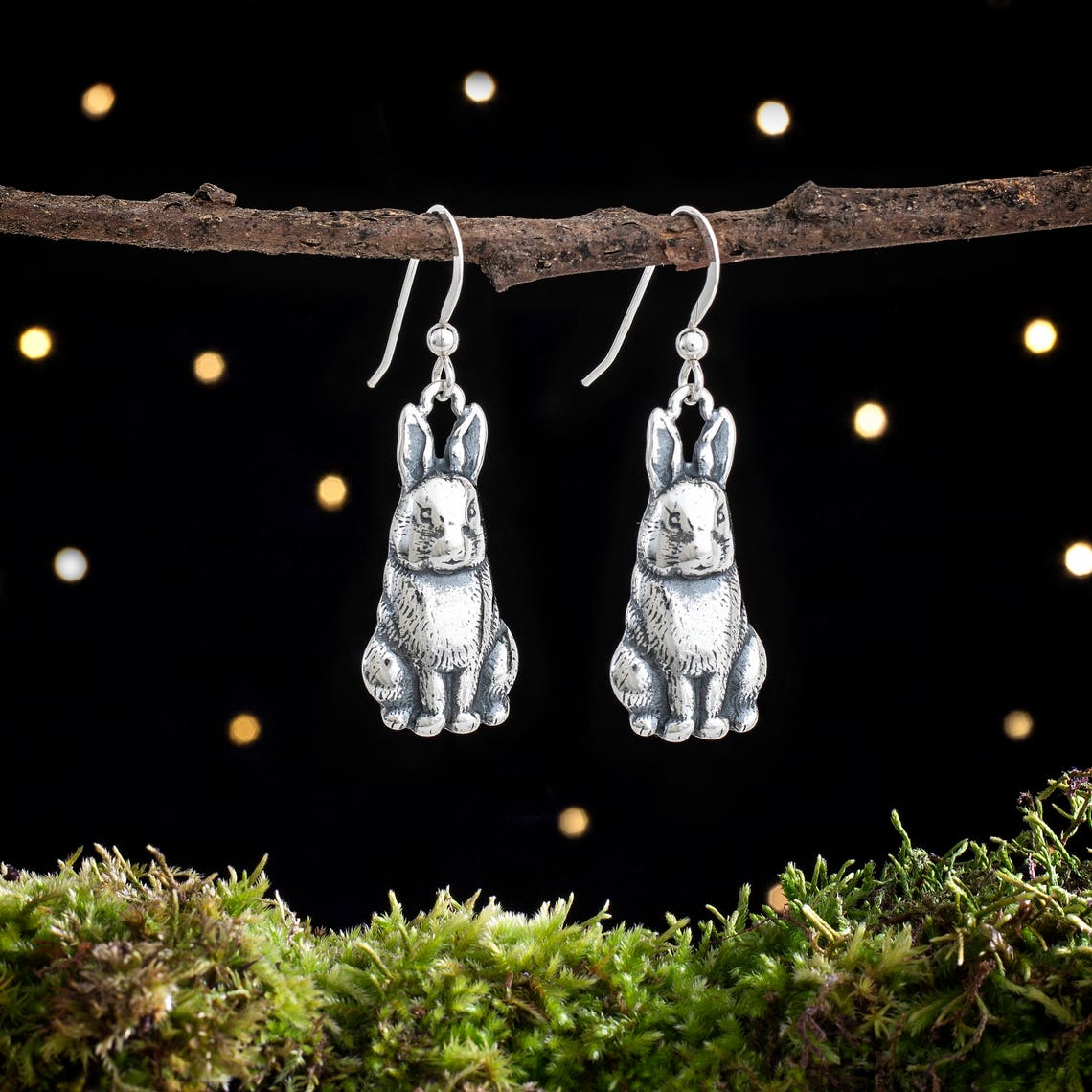 Sterling silver rabbit earrings Clearance