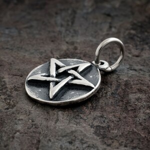 Sterling Silver Pentagram, Pentacle VERY SMALL, Solid Charm Only or Necklace image 3