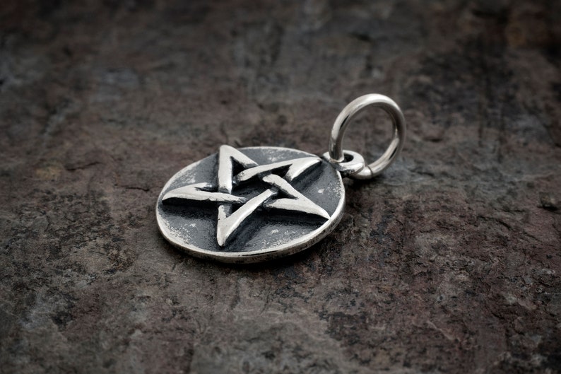 Sterling Silver Pentagram, Pentacle VERY SMALL, Solid Charm Only or Necklace image 3