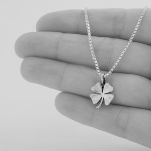 Sterling Silver Little Four Leaf Clover VERY SMALL Lucky Charm Pendant Only or Necklace image 4