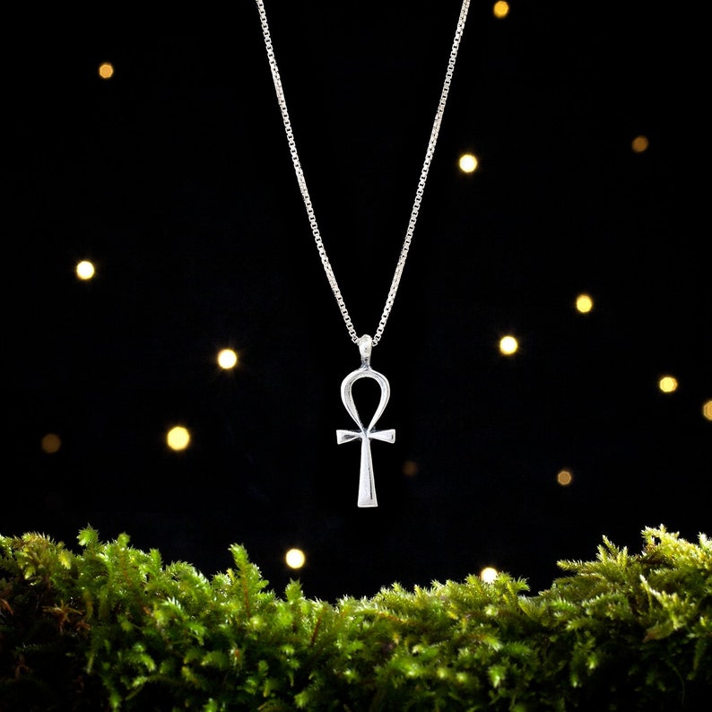 Sterling Silver Ankh SMALL Pendant Only or Necklace image 1