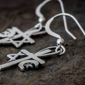 Sterling Silver Unity Cross Earrings SMALL image 2