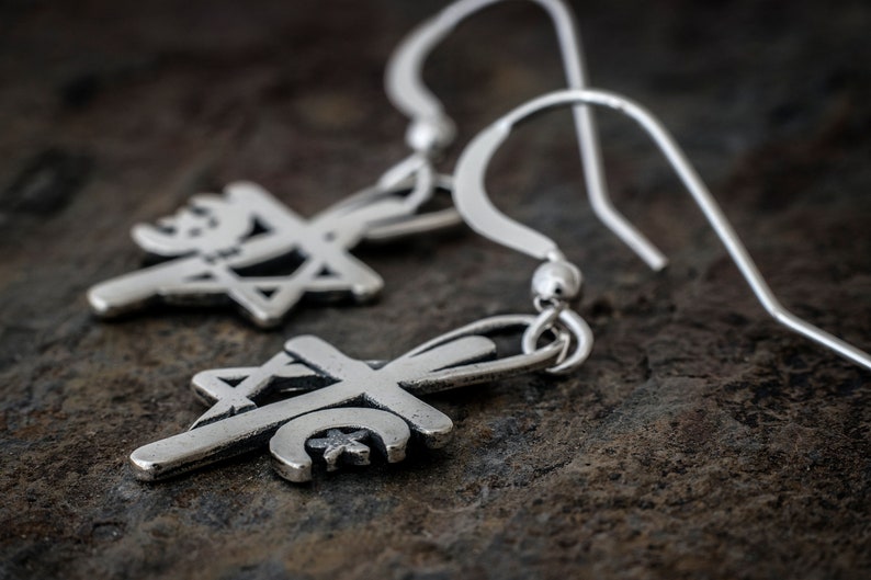 Sterling Silver Unity Cross Earrings SMALL image 2