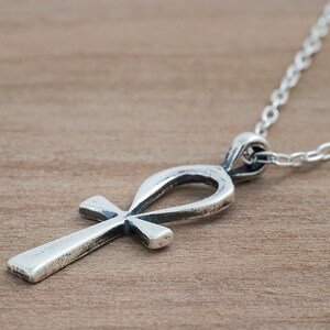 Sterling Silver Ankh SMALL Pendant Only or Necklace image 5