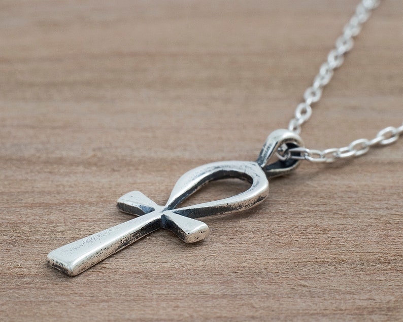 Sterling Silver Ankh SMALL Pendant Only or Necklace image 5