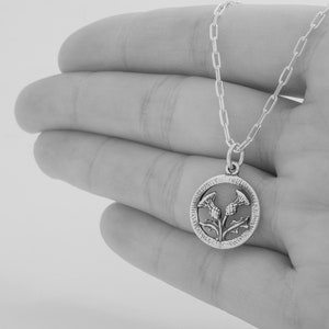 Sterling Silver Scottish Thistle VERY SMALL, Double Sided Charm Only or Necklace image 4