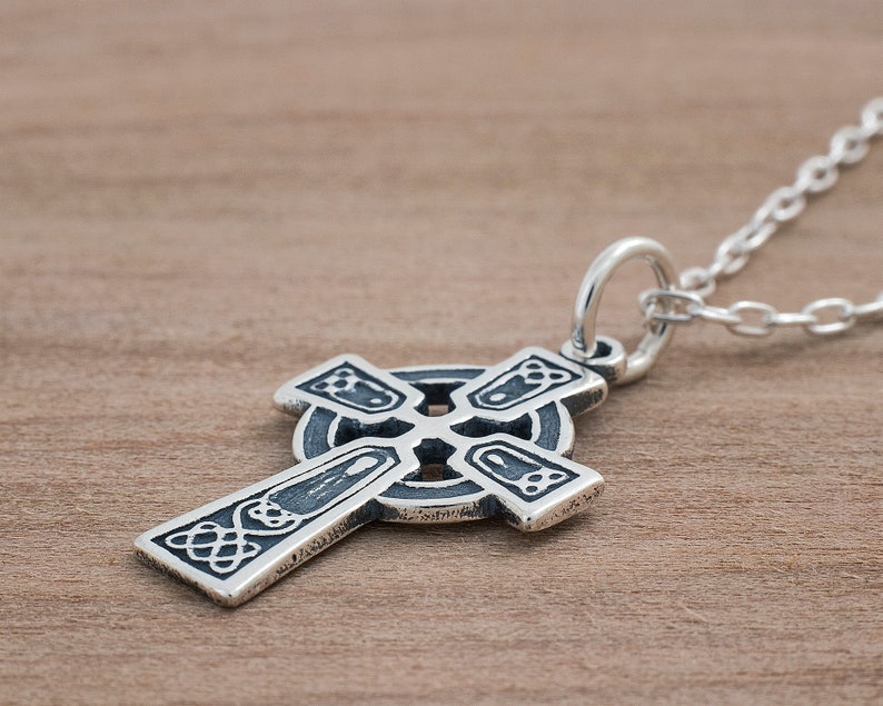 Sterling Silver Celtic Cross VERY SMALL Charm Only or Necklace image 4