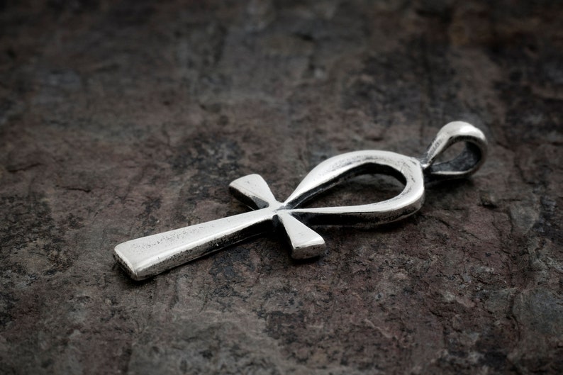 Sterling Silver Ankh SMALL Pendant Only or Necklace image 2