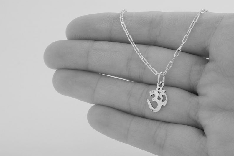 Sterling Silver Teeny Tiny Om VERY SMALL Charm Only or Necklace image 4