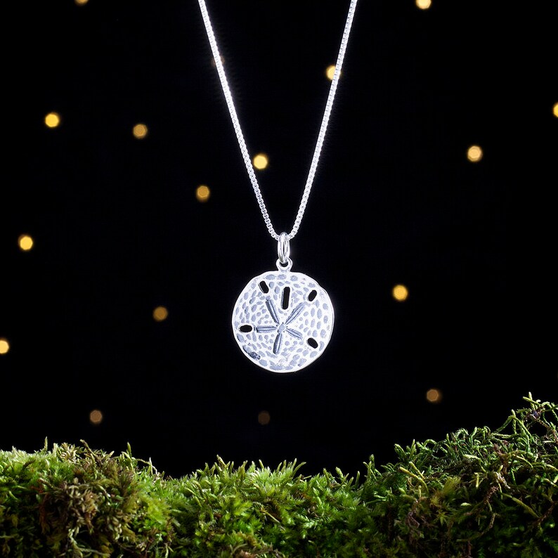 Sterling Silver Sand Dollar Everyday Beach Jewelry Double Sided Pendant Only or Necklace image 2
