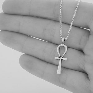 Sterling Silver Ankh SMALL Pendant Only or Necklace image 4