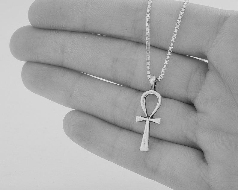 Sterling Silver Ankh SMALL Pendant Only or Necklace image 4