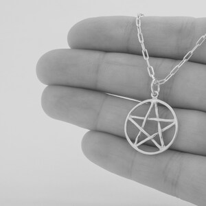 Sterling Silver Pentagram, Pentacle Small, Double Sided, Lightweight Pendant Only or Necklace image 4