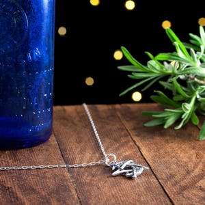 Sterling Silver Crescent Moon Pentagram SMALL, Double Sided Pendant Only or Necklace image 5