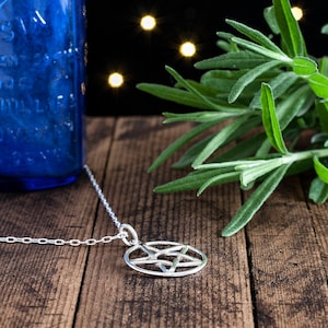 Sterling Silver Pentagram, Pentacle Small, Double Sided, Lightweight Pendant Only or Necklace image 5